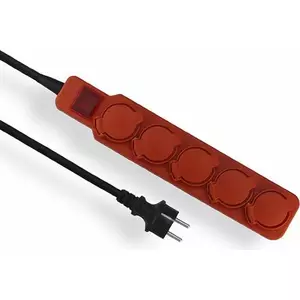 Удлинитель строительный Elgotech Extreme 5 розеток с заземлением IP44 3м красный
