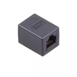 Cable gender changer MACLEAN MCTV-811 — RJ45 to RJ45, gold-plated contacts, black
