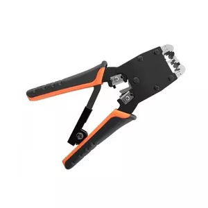 Crimping tool QOLTEC 54274 — hand cable crimper, black and orange, pack 1