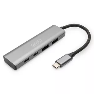 Digitus DA-70245 interfeisa centrmezgls USB 3.2 Gen 1 (3.1 Gen 1) Type-C 10000 Mbit/s Pelēks