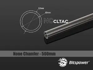 BitsPower Crystal Link Tube 12/10 mm 500 mm — stingra caurspīdīga dzesēšanas caurule datora ūdens dzesēšanai