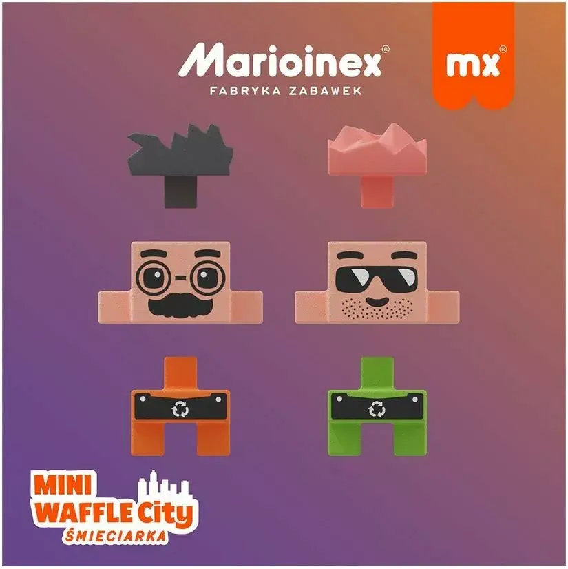Marioinex Blocks Waffle mini Garbage truck 14 pcs Photo 2