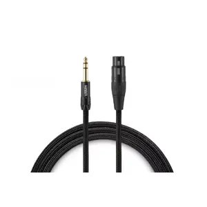 Audio cable WARM AUDIO PREM-XLRF-TRSM-6 — 1.8 m, 6.35 mm TRS (male) to XLR (male), black