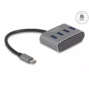DeLOCK 63223 USB 3.2 Gen 1 Type-C Хаб 5000 Mbit/s Черный