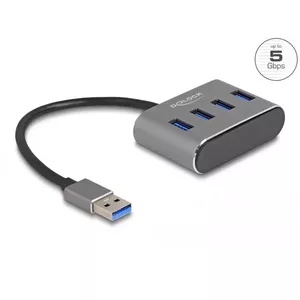 DeLOCK 63190 USB Hub 3.2 Gen 1 Type-A 5000 Mbit/s Black