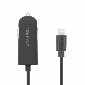 Car charger Forever M-02 2.1A 12V/24V with 1.2 m Lightning cable, Black