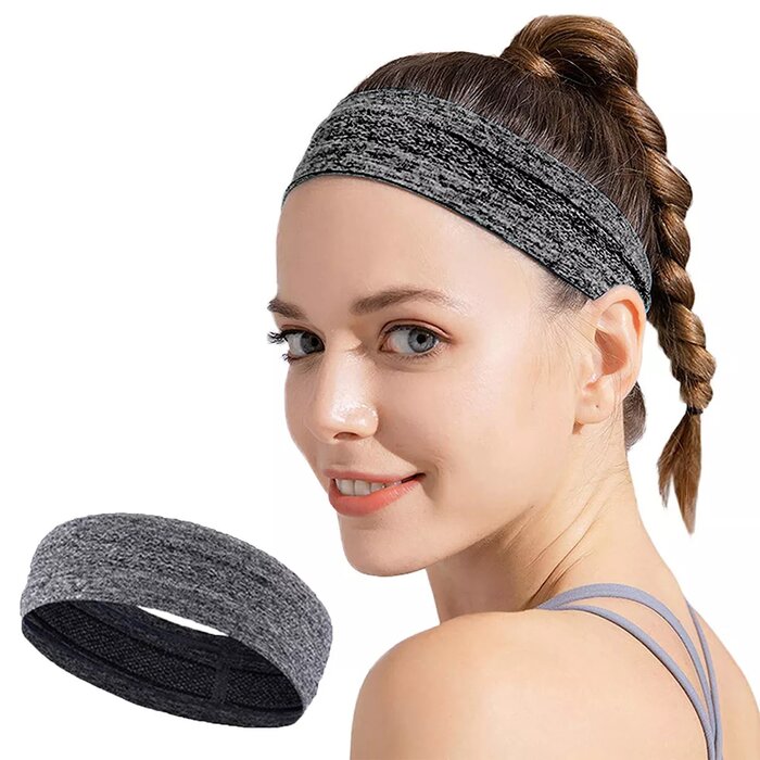 Gray fabric elastic headband for Head band grey, Sportswear