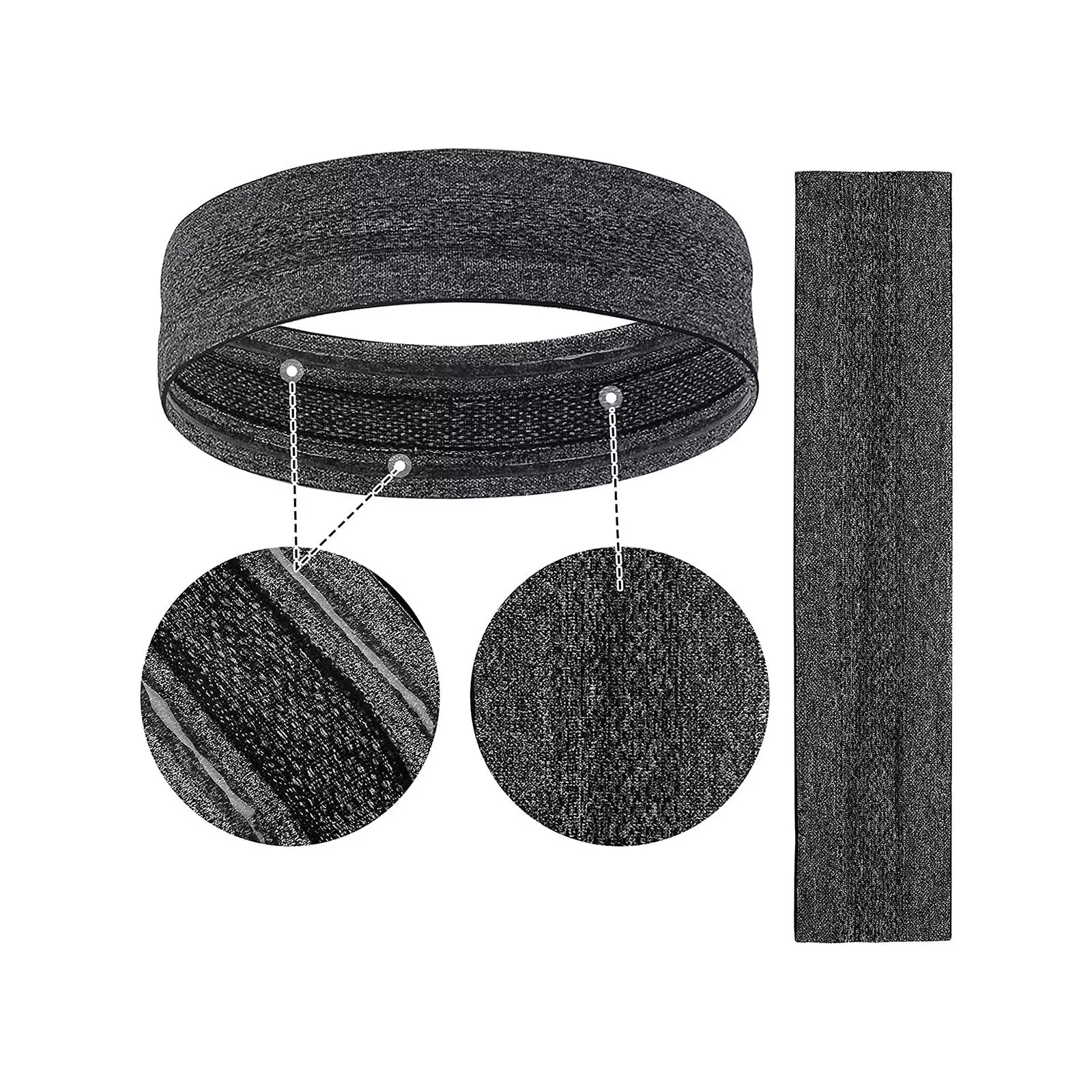 Gray fabric elastic headband for Head band grey, Sportswear
