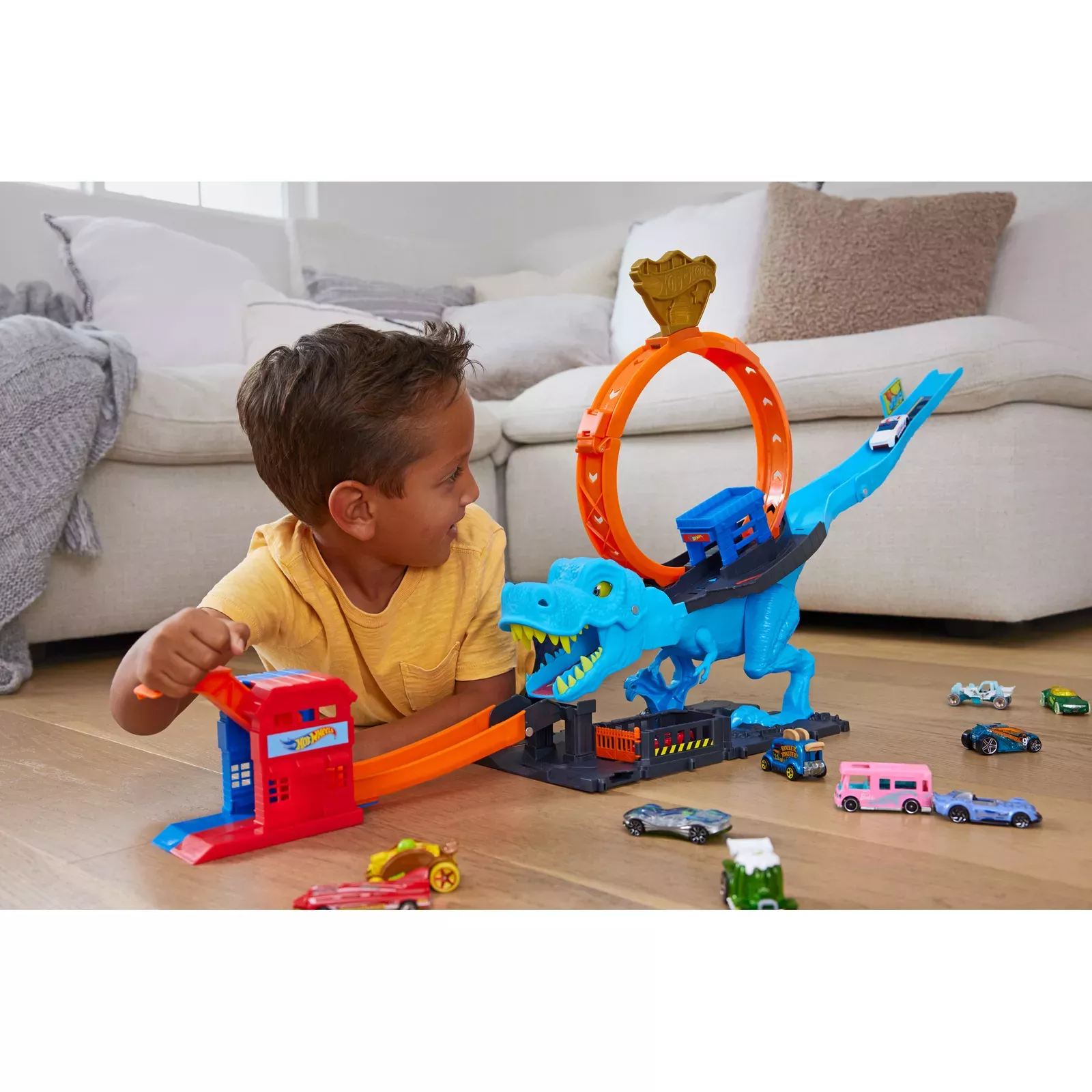 Vehicle track set Hot Wheels City T-Rex Chomp Down