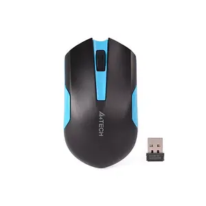A4Tech ambidextrous wireless optical mouse G3-200N — RF, 1000 DPI, 3 buttons, wheel, blue/black