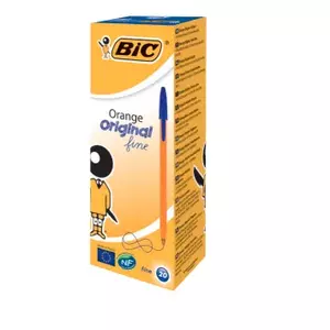 Шариковая ручка BIC 8099221 Stick, синяя паста, оранжевый корпус, упаковка 20 шт.