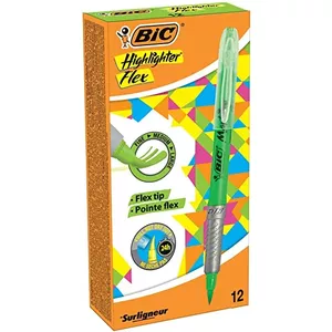 BIC Highlighter Flex marķieris 12 pcs Birstes uzgalis Zaļš