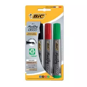 BIC Marking 2300 marķieris 4 pcs Kalta uzgalis Melns, Zils, Zaļš, Sarkans