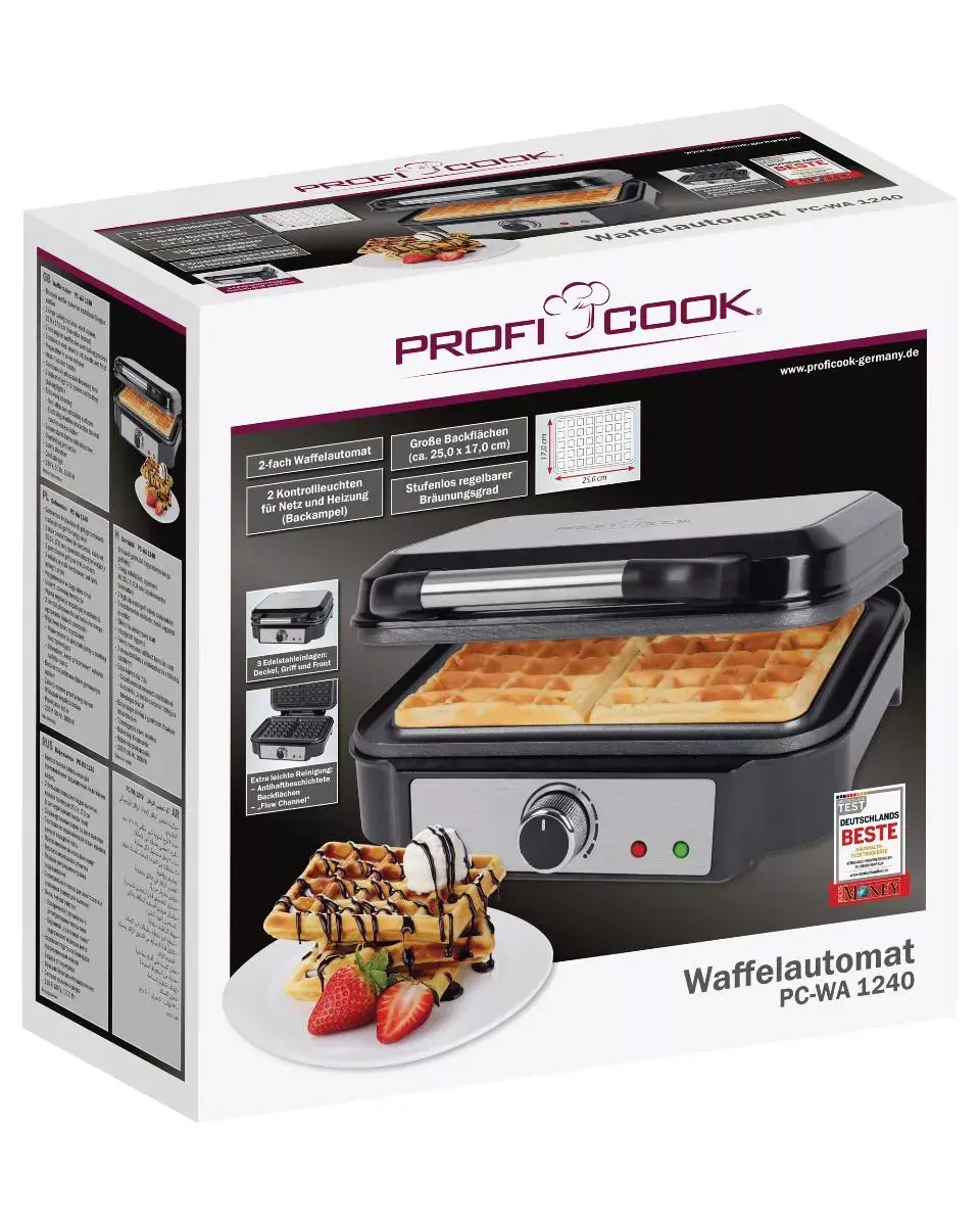 Vafeļu cepeškrāsns ProfiCook PC-WA 1240 Photo 2