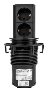 Bachmann ELEVATOR Desktop Embedded Socket-Outlet 2 x Type F Black 250 V 16 A with 2 m Cable