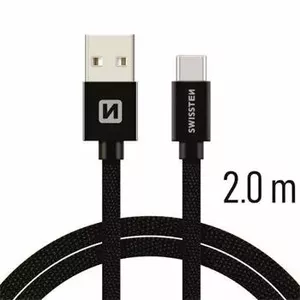 USB-C data and charging cable SWISSTEN SW-QU-TYPC-3.1-2m — USB 3.1, 2 m length, for data transfer and charging