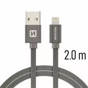 Lightning uzlādes kabelis SWISSTEN SW-QU-LIGH-3A-2M-GR — Lightning uz USB-A, 3A, 2 m, zaļš