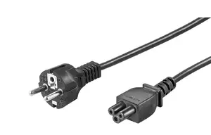 Microconnect PE010810S Power Cable Black 1 m Power Plug Type E+F to C5 Coupler H05VV-F 250V 10A