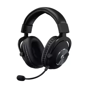 Austiņas Logitech G PRO X Gaming Headset — vadu, 7.1 DTS, noņemams mikrofons, 2 m kabelis, ādas spilventiņi, 35 Ω