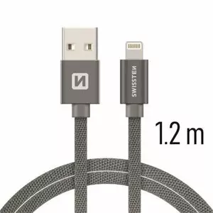 Charging cable SWISSTEN SW-QU-LIGH-3A-1.2M-GR — Lightning connector, 3A, 1.2 m, gray