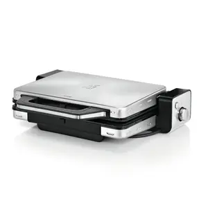 WMF Lono Contact Grill 2100 W Stainless Steel and Black with Adjustable Thermostat and Griddle Surface
