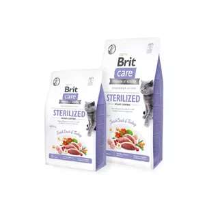 Dry cat food Brit Care Adult Duck & Turkey 2 kg — grain-free, antioxidants