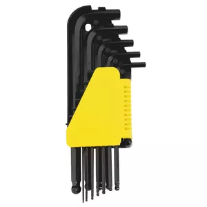 Hex key set STANLEY 9-piece ball-end hex keys, red handles, MPN 0-69-256