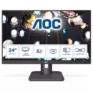 AOC E1 24E1Q monitori 60,5 cm (23.8") 1920 x 1080 pikseļi Full HD LED Melns