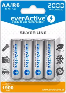 Перезаряжаемые батареи AA NiMH everActive EVHRL6-2000 — 1,2 В, 4 шт.