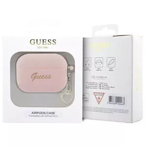 Silikona aizsargvāciņš GUESS priekš AirPods Pro 2 GUAP2LSCHSP — rozā