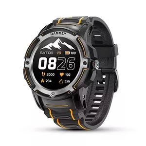 myPhone HAMMER Watch Plus 3.43 cm (1.35") AMOLED Digital 390 x 390 pixels Touchscreen Black, Orange GPS (satellite)