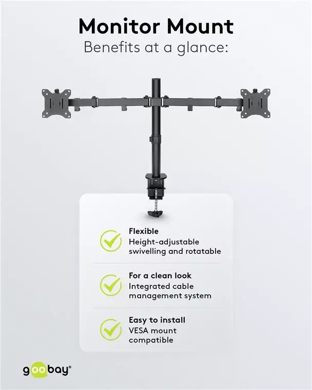 Goobay Dual Monitor Mount Flex Photo 7