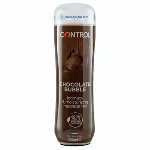 Masāžas gels CONTROL LUBES CONTROL 3 in 1 Chocolate Bubble 200 ml — masāžas un intīmais lubrikants, šokolādes aromāts