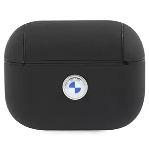 Case for AirPods Pro 2 BMW Genuine Leather Black with Silver Logo BMAP2SSLBK