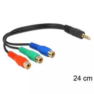 Аудиокабель DeLOCK 62499 0.24м 3.5мм на 3 x RCA Черный