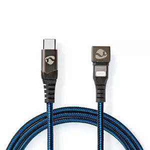 Nedis GCTB39650AL10 lightning cable 1 m Black, Blue