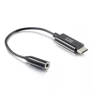 C2G mobilā telefona kabelis 54426 USB-C uz 3.5 mm Melns 0.09 m