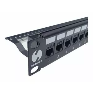 Patch panel NETRACK 19" 24-port blank, black