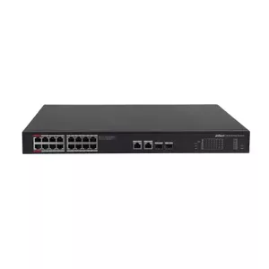 Network switch Dahua Technology PFS3220-16GT-240 — Unmanaged L2 PoE, 16× Gigabit RJ-45 + 2× SFP, 52 Gbit/s, Black