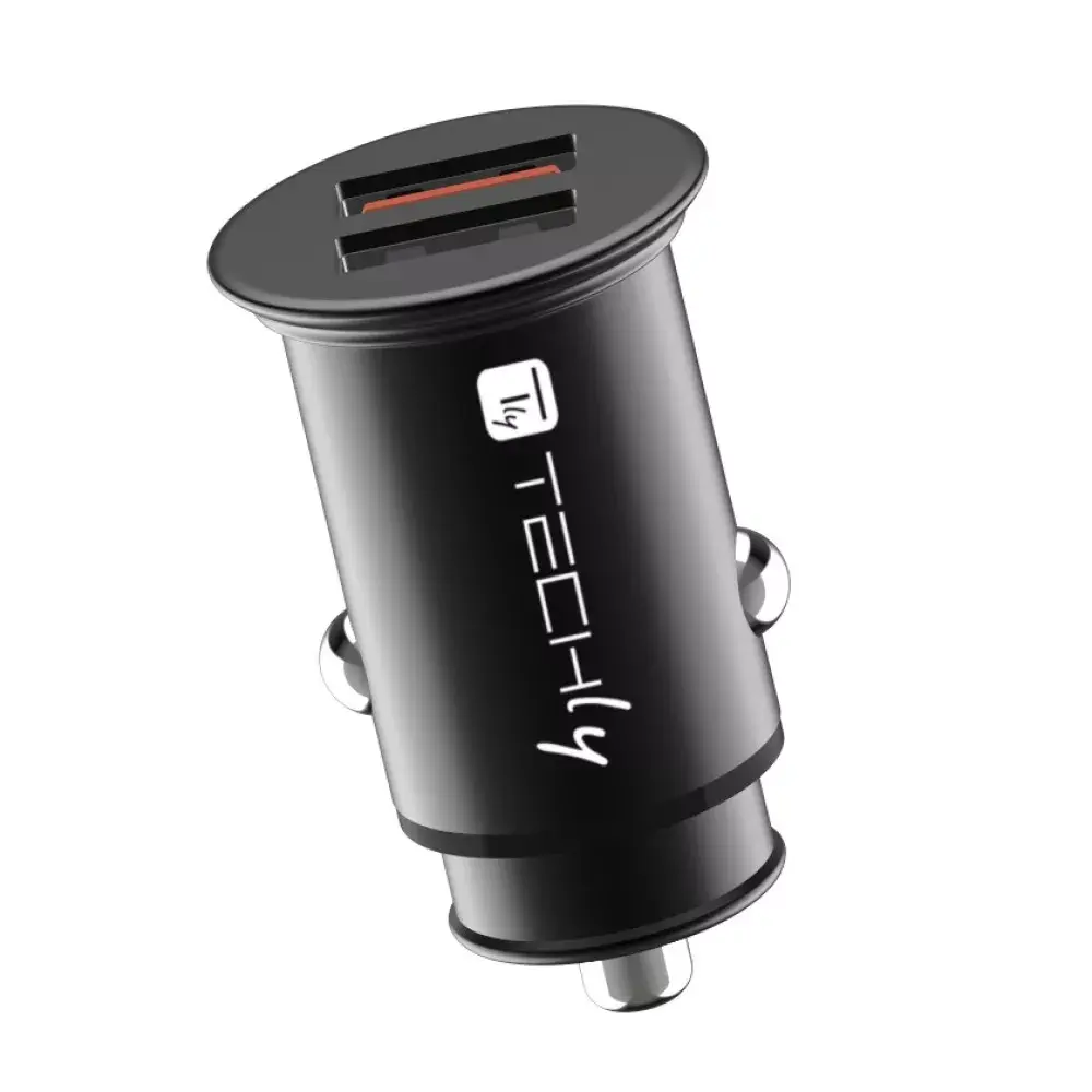 TECHLY Mini 2-port USB-A Car Charger QC3.0 36W Photo 2