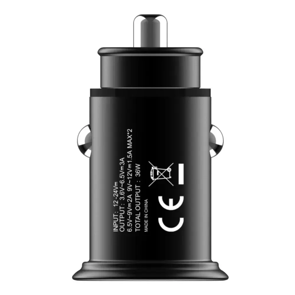 TECHLY Mini 2-port USB-A Car Charger QC3.0 36W Photo 4