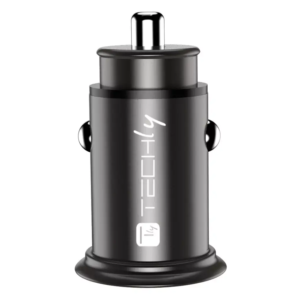 Auto lādētājs Techly Mini USB-A USB-C Quick Charge 3.0 Photo 5