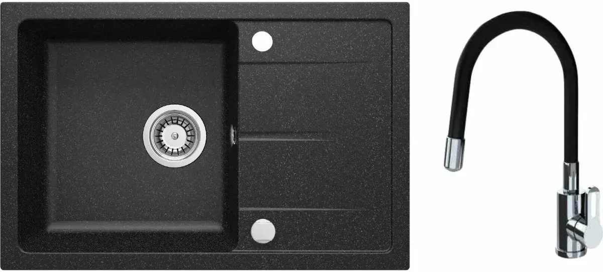 deante Leda graphite kitchen sink set ZRDP2113 Photo 1