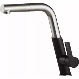 Kitchen faucet Deante Silia standing black BQS_B730, single-lever, deck-mounted
