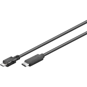 USB 2.0 data cable GOOBAY 67895 — Micro-USB B to USB-C, 0.2 m, Black