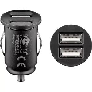 Goobay Dual-USB Car Charger 24 W Black Fast Charging Over Current Protection