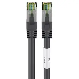 Goobay RJ45 Network Patch Cable CAT 6A 500 MHz with CAT 8.1 S/FTP Raw Cable Male to Male Round 10m Black