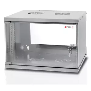 Настенный шкаф-стойка 19" 9U TECHLY, глубина 450 мм, IP20, замок с ключом, 50 кг