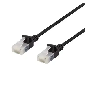 Networking cable DELTACO UUTP-1007 Cat6a U/UTP (UTP) Black 0.3 m RJ-45–RJ-45
