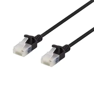 DELTACO Cat6a U/UTP tīkla palīgkabelis RJ-45 vīrietis pret vīrieti 0.3 m melns UUTP-1007